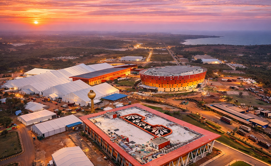 International convention and expo centre Goa aerial exterior view